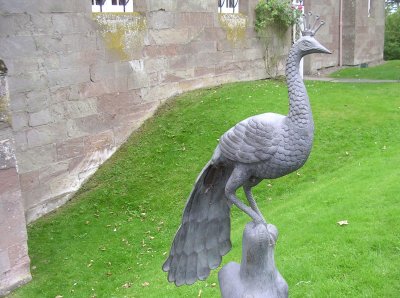 Scone Palace Statue of a Peacock.